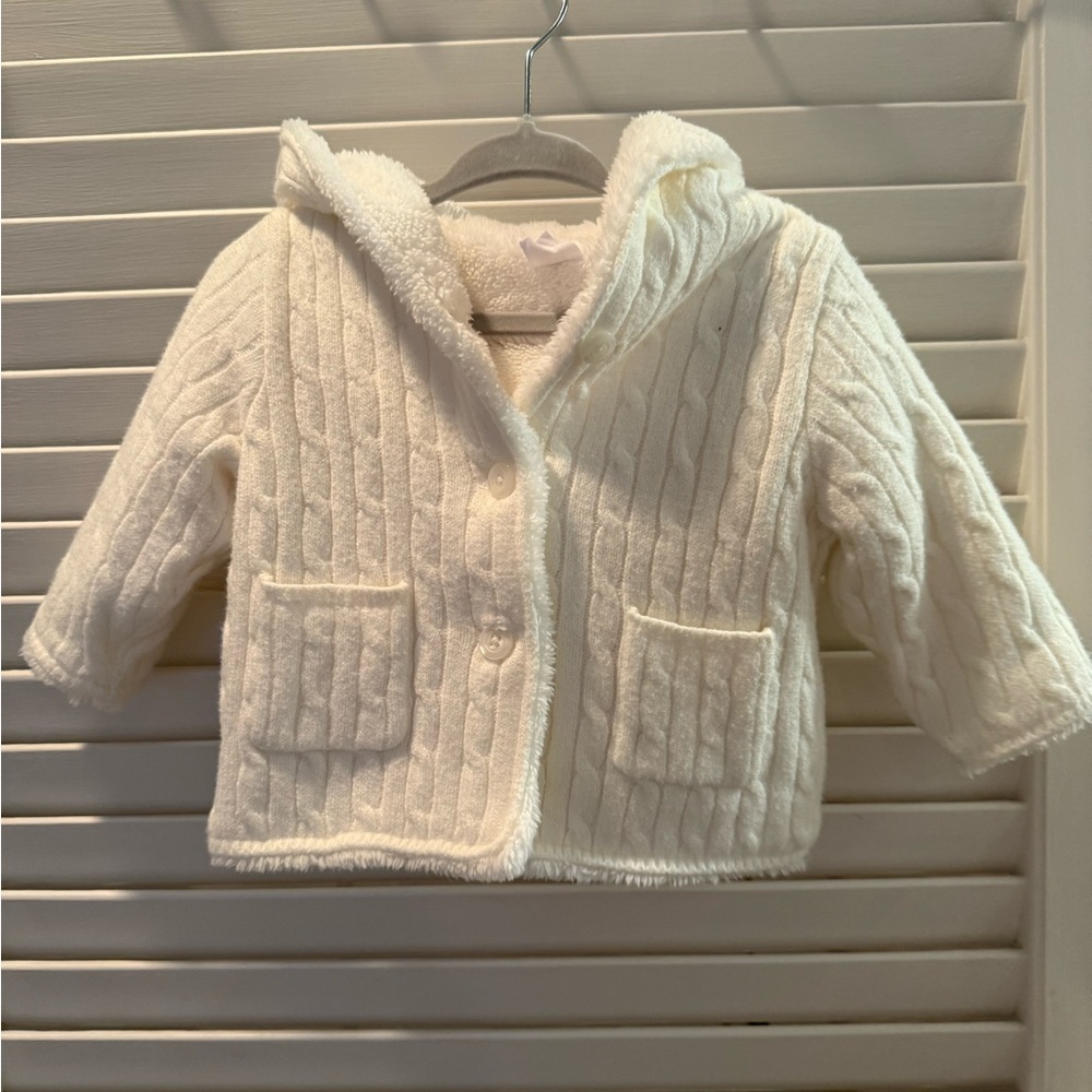 GAP Soft White Baby Cardigan